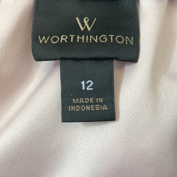 worthington flouncy pink double layer pleated skirt satin feel linings size 12 - Picture 5 of 12